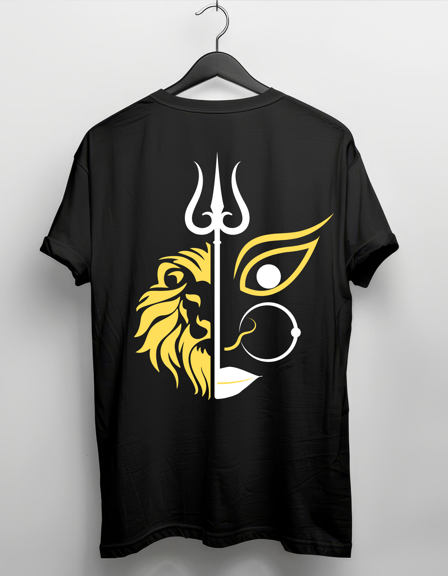 Powerful and Stylish Unisex Black T-Shirt with Maa Durga Design