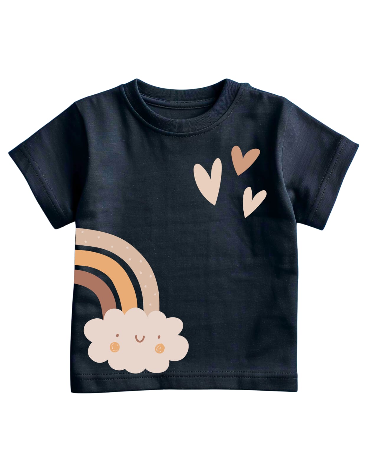 Girls' T-Shirt (Black, 4-8 yrs)