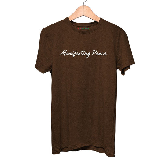 Unisex Coffee Brown T-Shirt - 'Manifesting Peace' Customizable Design