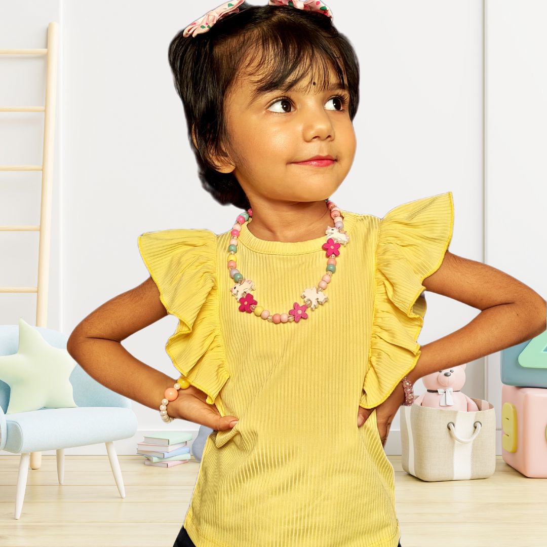 Yellow Ruffle Top for Girls - Image 3