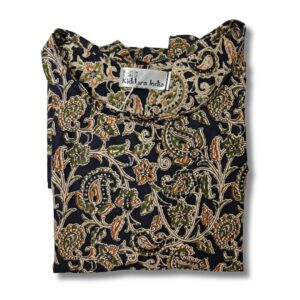 Black Kalamkari Printed Cotton Top for Women - Image 7