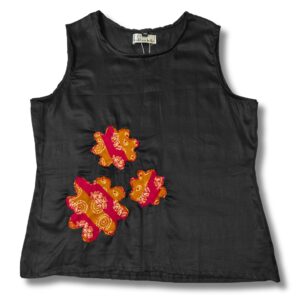 Black Cotton Top with Appliqué Work for Women - Image 6