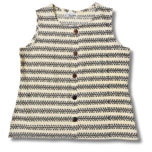 Beige Hand Block Printed Cotton Sleeveless Top - Image 4