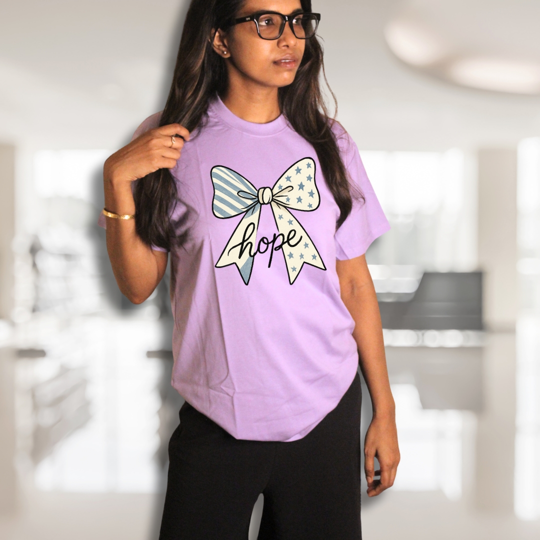 Hope Bow Lavender Cotton Tee - Image 2