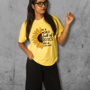 Be a Sunflower Yellow Cotton Tee