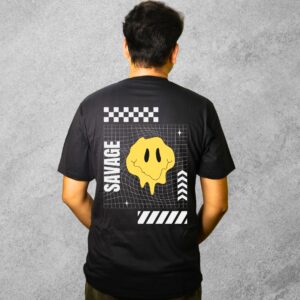 Savage Drip Grid Black Graphic Tee - Image 2
