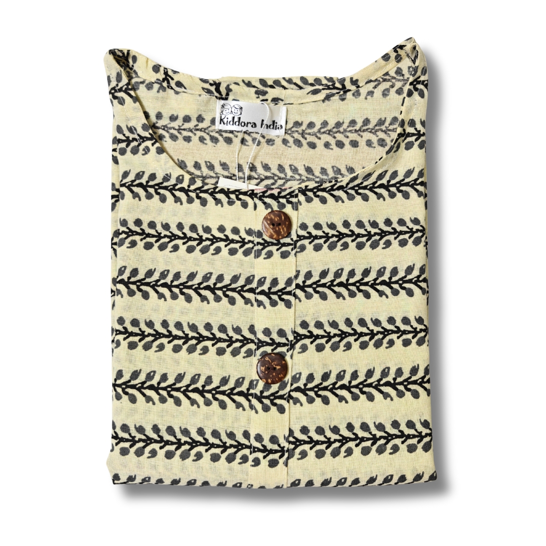 Beige Hand Block Printed Cotton Sleeveless Top - Image 6
