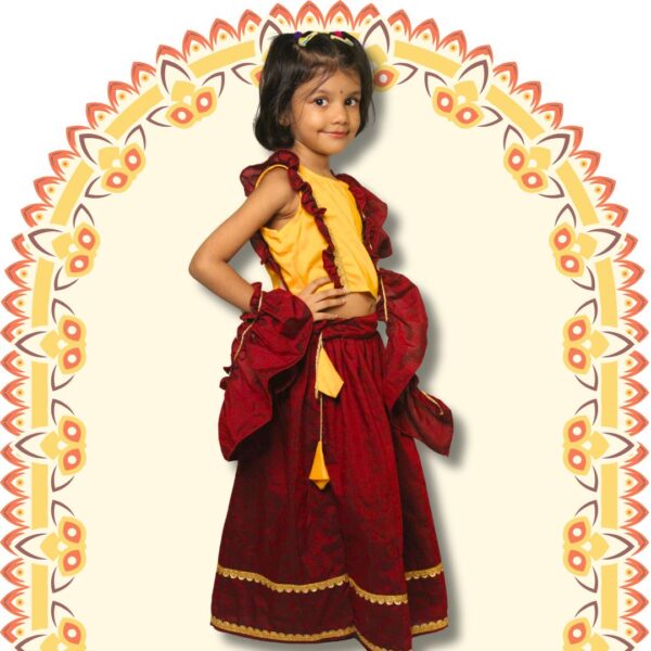 Maroon & Yellow Ethnic Outfit for Kids