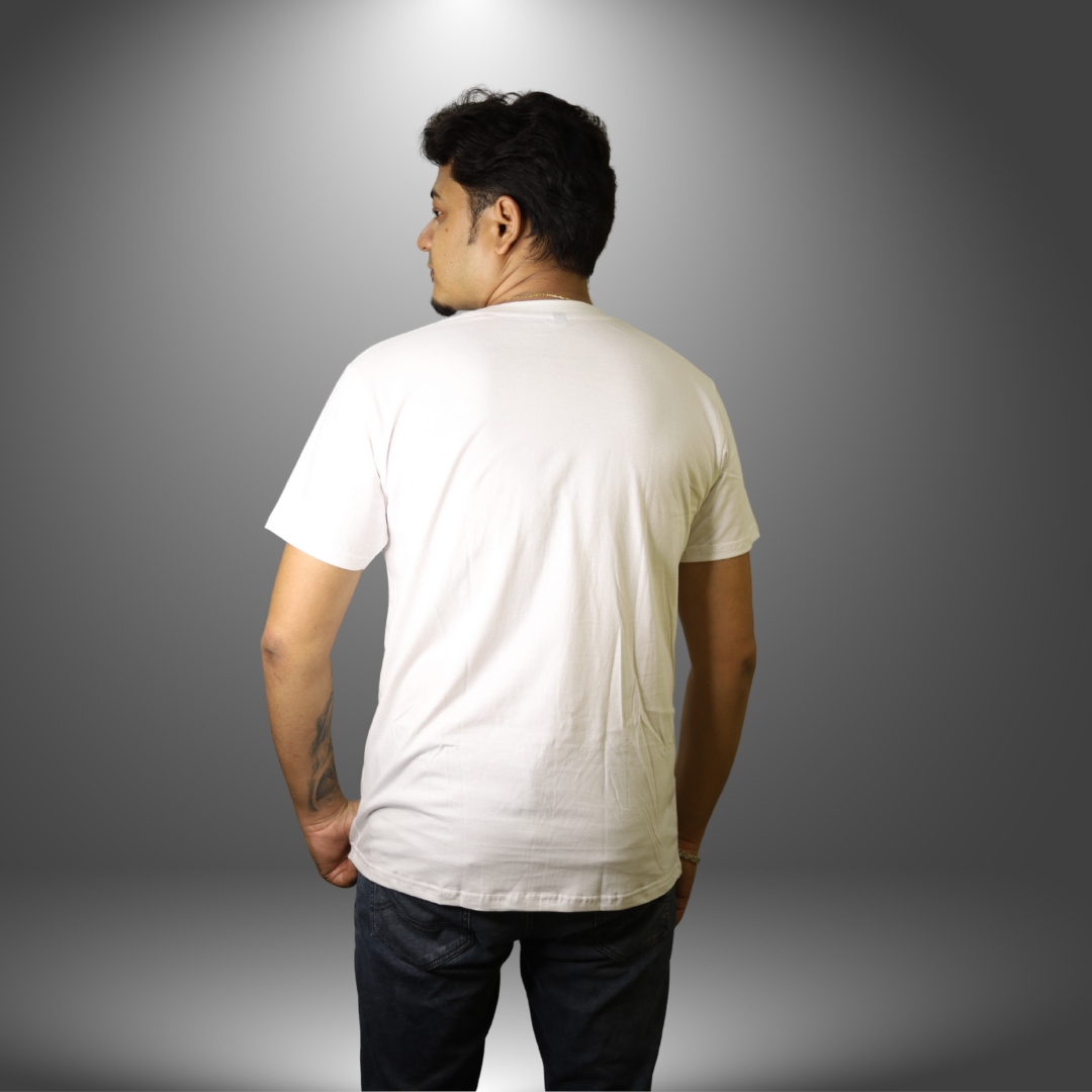 Maa Durga Trishul White|Lavender|Yellow Cotton Tee - Image 3