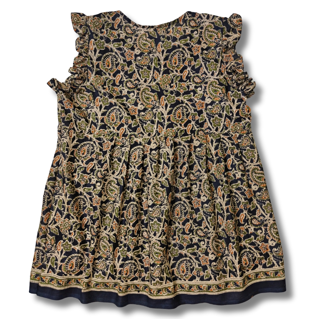 Black Kalamkari Printed Cotton Top for Women - Image 6