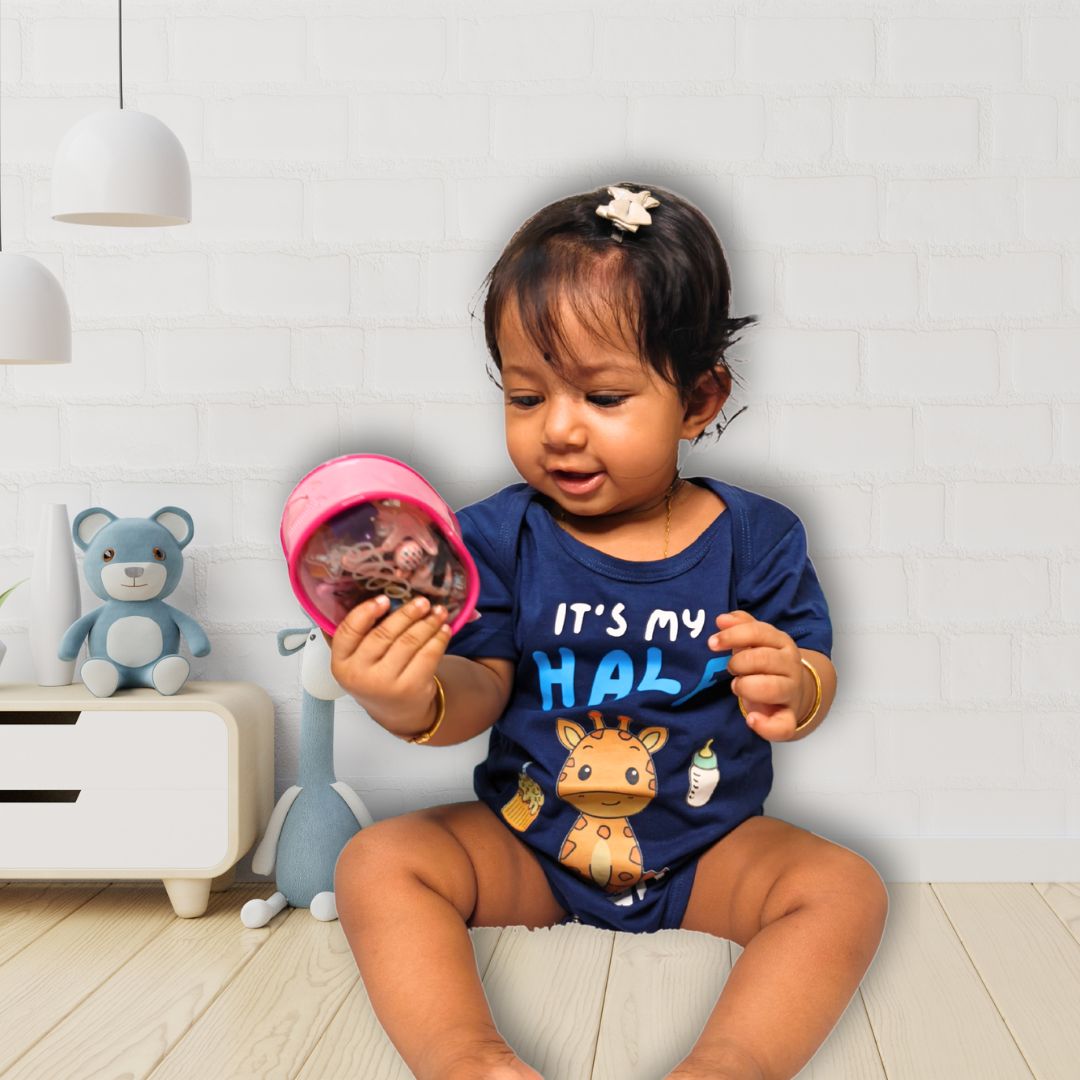 "It’s My Half Birthday" Romper - Navy Blue - Image 3