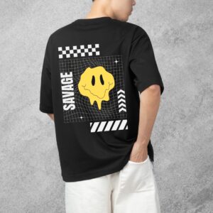 Savage Drip Grid Black Graphic Tee