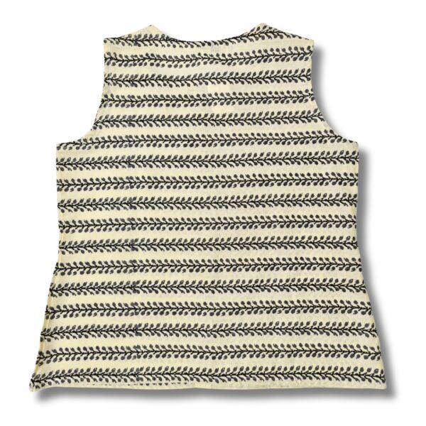 Beige Hand Block Printed Cotton Sleeveless Top