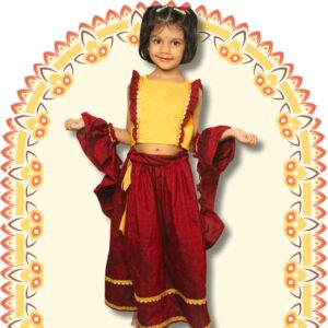 Maroon & Yellow Ethnic Outfit for Kids