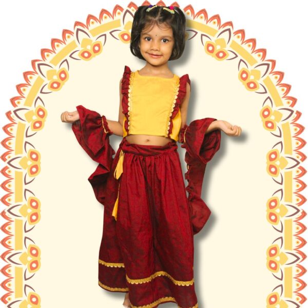Maroon & Yellow Ethnic Outfit for Kids