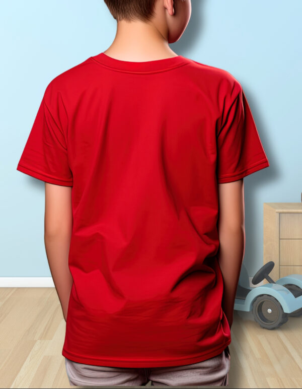 Unisex Red Cotton T-Shirt – "I Love My Buddies" Cartoon Print