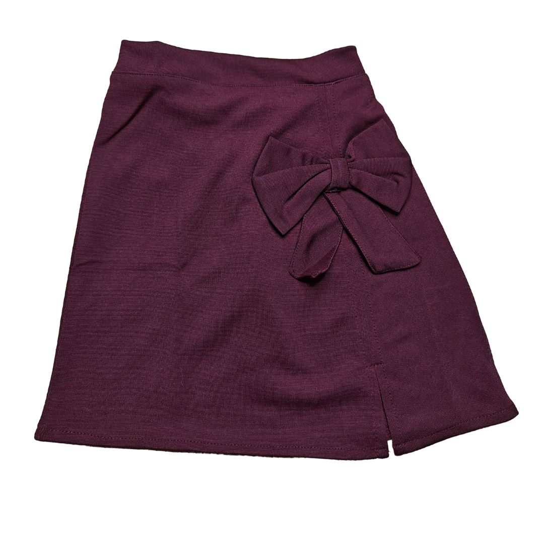 White Halter Neck Top with Wine Bow Pencil Skirt Set - Image 6