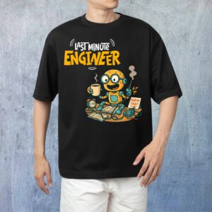 Last-Minute Engineer Black Cotton Tee