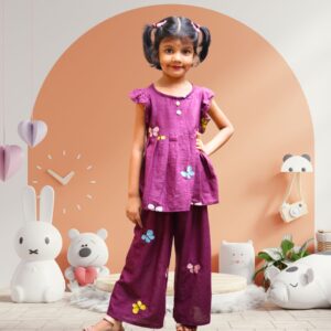 Purple Butterfly Co-ords Set for Girls