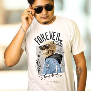 Skull Rebel “Forever Cool” Graphic White Tee