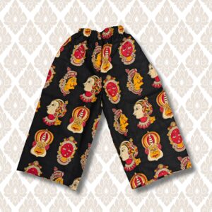 Black Kathakali Face Print Co-ord set for Kids - Image 5