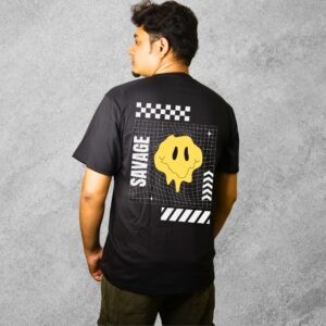 Savage Drip Grid Black Graphic Tee - Image 3