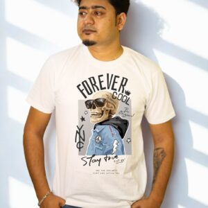 Skull Rebel “Forever Cool” Graphic White Tee - Image 3