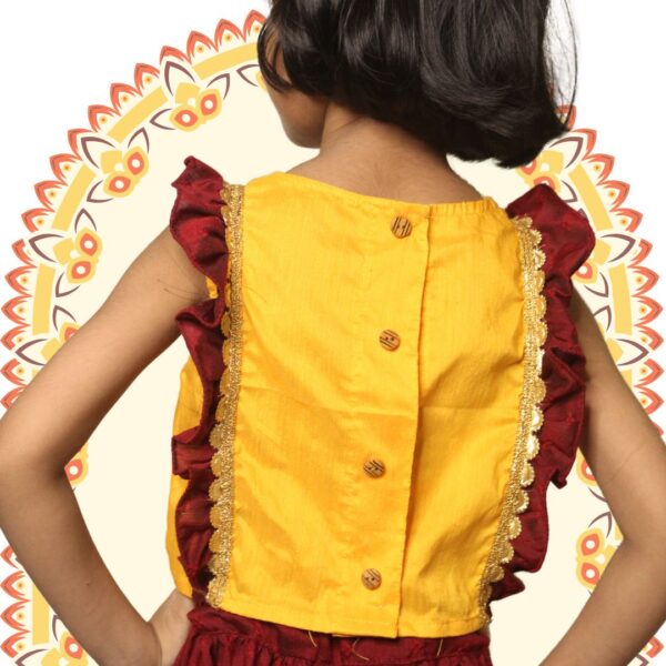 Maroon & Yellow Ethnic Outfit for Kids