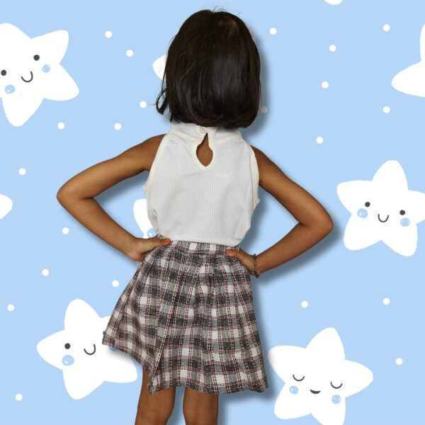 Semi-Pleated Mini Skirt For Baby Girls