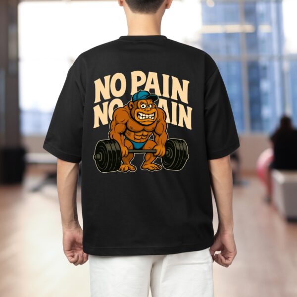 No Pain No Gain Gorilla Black Gym Tee