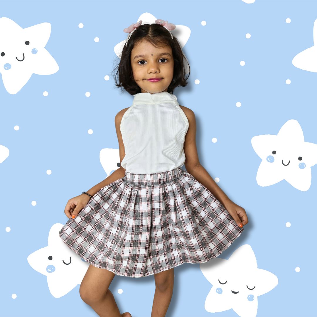 Semi-Pleated Mini Skirt For Baby Girls - Image 7