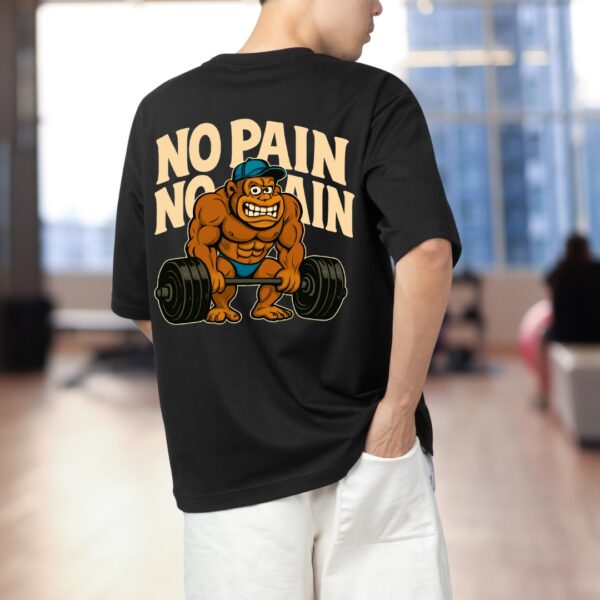 No Pain No Gain Gorilla Black Gym Tee