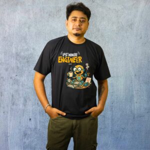 Last-Minute Engineer Black Cotton Tee - Image 4