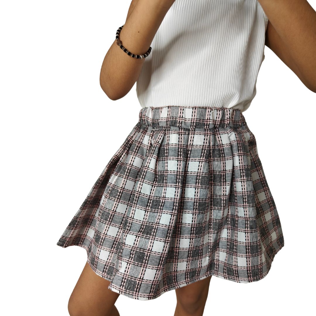 Semi-Pleated Mini Skirt For Baby Girls - Image 15