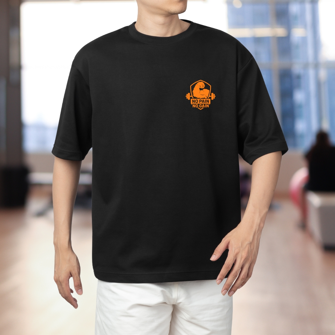 No Pain No Gain Gorilla Black Gym Tee - Image 5