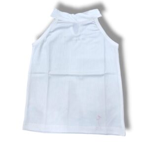 White Halter Neck Top with Wine Bow Pencil Skirt Set - Image 4