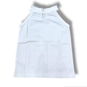 White Halter Neck Top with Wine Bow Pencil Skirt Set - Image 5